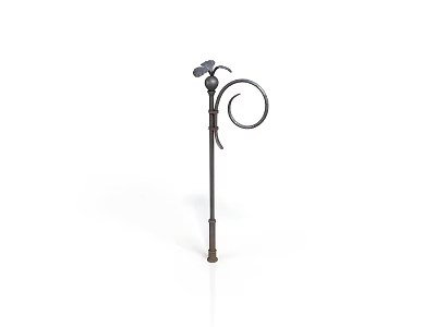 Decorative Metal Garden Equipment With Curved Ring Design And Ornate Top Structure 3d model