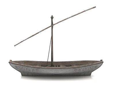 wooden boat 3d model