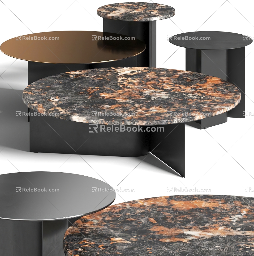 Minotti coffee table coffee table round coffee table marble coffee table Minotti 3d model