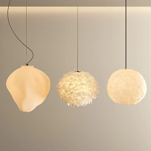 Cream wind chandelier bedside chandelier 3d model