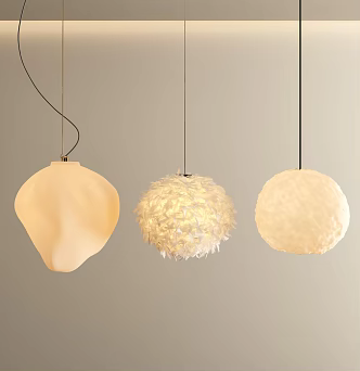 Cream wind chandelier bedside chandelier 3d model