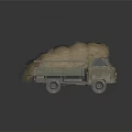 Vintage Green Utility Truck Loaded With Hay For Rural Transportation