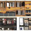 Modern Wardrobe Interior Design With Hanging Sections Drawers Shelves And Mirror Storage