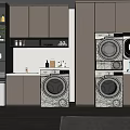 Modern Bathroom Cabinet Rack With Washing Machine Dryer And Storage Cabinets