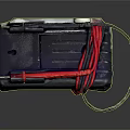 Portable Emergency Battery With Red And Black Cables And White Connector