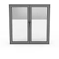 Modern Double Door Storage Cabinet With Glass Panels And Black Metal Frame Design