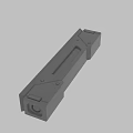 Gray Elongated Mechanical Part 3D Model With Holes And Grooves Structure 3d model