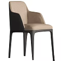 Modern Dining Table And Chairs Set With Wooden Top And Gray Beige Upholstered Chairs