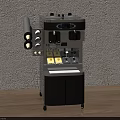 Multi Functional Kitchen Beverage Making Appliance With Control Knobs And Storage Cabinet 3d model