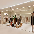 Fashionable Clothing Store Interior With Mannequins Various Apparel And Decorative Plants
