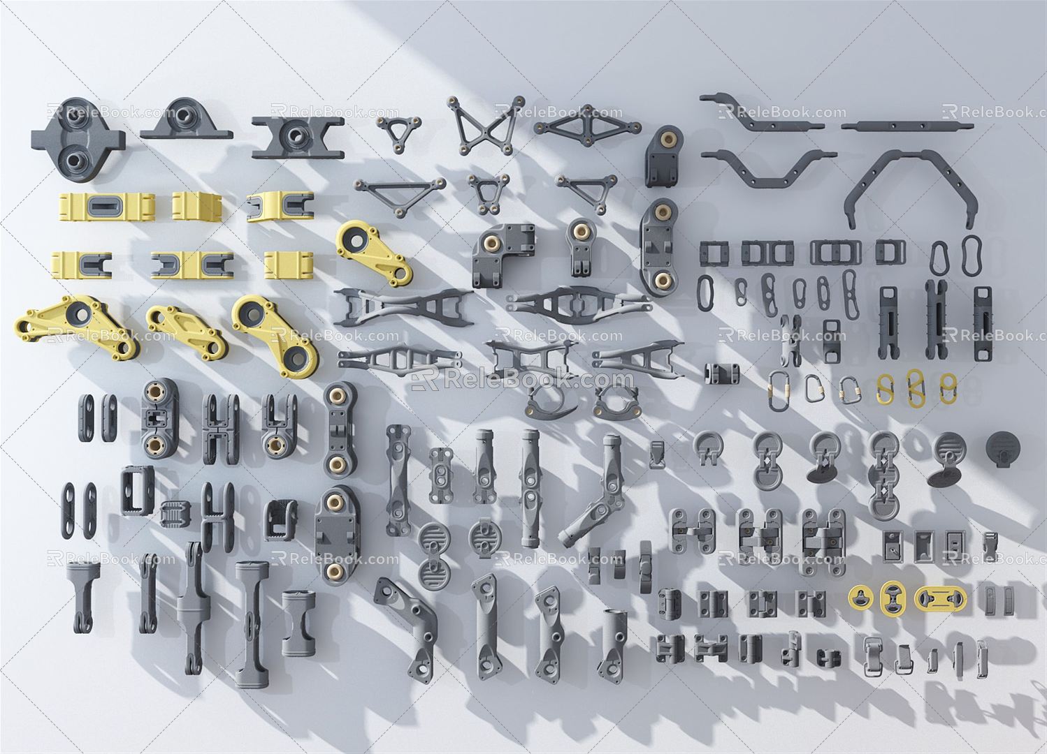 Modern machinery parts hardware combination equipment parts combination 3d model