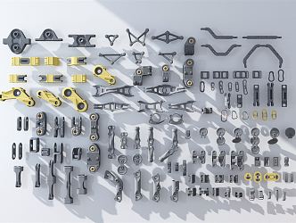 Modern machinery parts hardware combination equipment parts combination 3d model