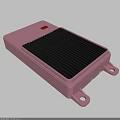 Pink Foot Switch With Black Pedal Red Button And Mounting Holes 3d model