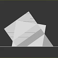 Minimalist White Geometric Polyhedron Sculpture With Faceted Structure On White Base