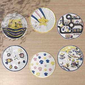 Round Cartoon Carpet Children's Round Carpet 3d model