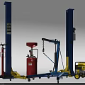 Industrial Equipment For Mechanical Repair Including Car Lift Hydraulic Jack Engine Hoist And Generator
