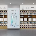 Digital Store Interior Featuring HUAWEI P30 And Smartphones On Display Shelves