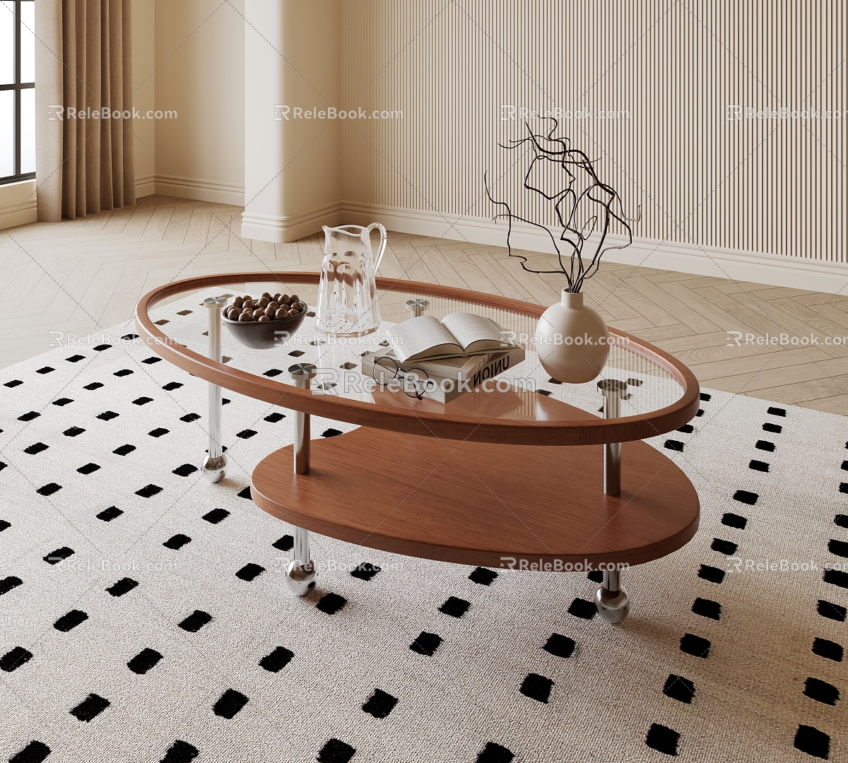 Modern Middle Ancient Style Coffee Table 3d model