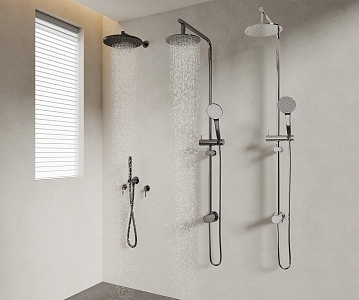 Bathroom color stainless steel shower 3d model