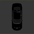Black Modern Sports Sedan With Red Roof Gold Wheels And Yellow Side Stripes