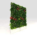 Vertical Living Plant Wall Featuring Green Foliage And Red Flowers Decorative Design