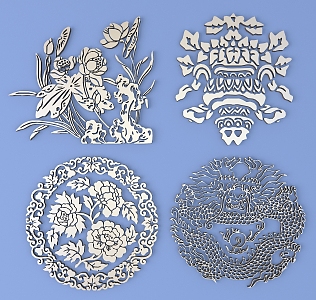 Metal Carved Pattern Traditional Pattern 3d model