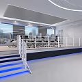 Modern Conference Room Interior With Glass Walls Conference Table And Black Chairs