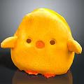 Soft Stuffed Yellow Chicken Plush Toy With Round Body And Orange Beak