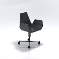 Modern Black Single Chair With Sleek Design And Rolling Wheels For Office Use