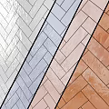 Tile Components In Herringbone Pattern With White Light Blue Pink Brown Colors 3d model