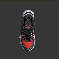 Comfortable Red Black White Running Shoes With Mesh Upper Breathable Sole For Daily Wear