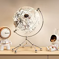 Astronaut Ornaments Combination Micro Square Transparent Globe Desktop Ornaments Combination 3d model