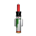Festive Snowman Decorative Ornament Set With Red Candle Black Top Hat And Green Scarf