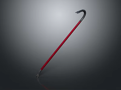 Durable Metal Crowbar With Red Rod And Black Head For Construction Projects 3d model