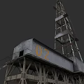 Industrial Equipment Featuring Tall Metal Tower Structure Number 02 Unit And Metal Staircase