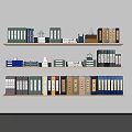 New Chinese Bookshelf Book Ornaments Book Combination 3d model