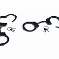 Black Metal Handcuffs With Chain And Keys As Durable Hardware Tools 3d model