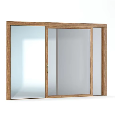 Modern Wooden Frame Casement Window With Large Glass Panel And Durable Design 3d model