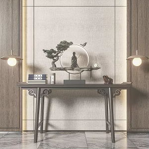New Chinese Style End View Table Entrance Cabinet End View Table 3d model