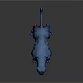 Blue Panther 3D Model in Standing Pose With Fierce Expression Sharp Claws and Dark Background