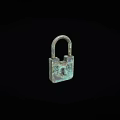 Vintage Antique Brass Padlock With Aged Finish Isolated On Plain Black Background