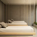 Modern Teahouse Interior With Spiral Staircase Arched Doorways Stone Tables And Lighting Ambiance