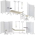 Medical Equipment Including Mobile Cart Partition Screen Examination Table And Stool