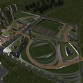Modern Campus Buildings With Green Roofs Sports Fields And Lush Greenery