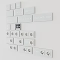 Modern Gray Switch Panels Featuring Single Double Triple Switches Sockets And Digital 3d model