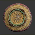 Handwoven Storage Basket With Colorful Stripes Natural Material Home Organizer