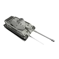 Military Tank 3D Model With Heavy Armor Long Barrel And Metal Tracks