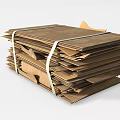 Brown Cardboard Boxes Tied with Ropes Neatly Stacked for Household Supplies
