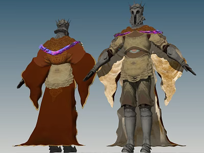 Medieval Armor Cloak Warrior Samurai 3d model