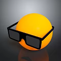 Stylish Yellow Sphere Life Accessory Wearing Black Glasses Modern Decorative Look